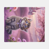 Couverture Polaire Kitten adorable avec collier étincelant (Devant (Horizontal))