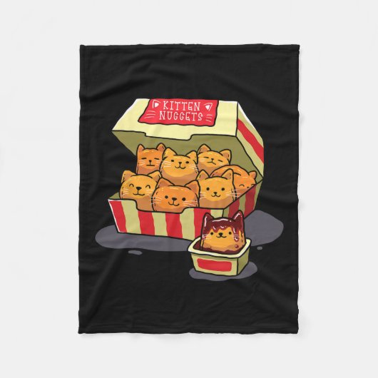 Couverture Polaire Kitten Nuggets Alimentation Pun Amoureux des chats (Devant)