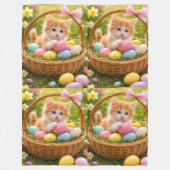 Couverture Polaire Kitten Photo Easter Eggs Pattern (Devant)