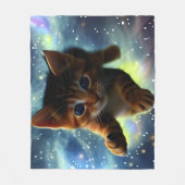 Couverture Polaire Kitten Volant Dans L'Espace (Devant)