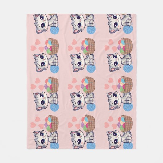 Couverture Polaire Kitten & Yarn Fleece Blanket (Devant)