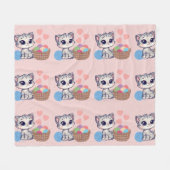 Couverture Polaire Kitten & Yarn Fleece Blanket (Devant (Horizontal))