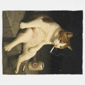 Couverture Polaire Kitty Chaton Fumé Drôle Mème Chat Génération Z (Devant (Horizontal))