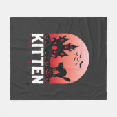 Couverture Polaire Kitty Halloween Maison Hantée Design de Chat_1 (Devant (Horizontal))