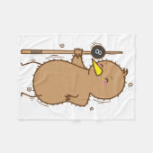 Couverture Polaire Kiwi Jouant Billard Oiseau Et Fruits (Devant (Horizontal))