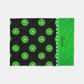 Couverture Polaire Kiwi vert noir nommé personnalisé (Devant (Horizontal))