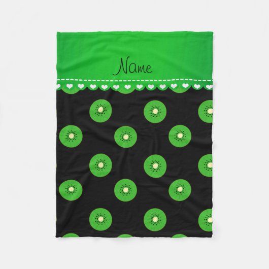 Couverture Polaire Kiwi vert noir nommé personnalisé (Devant)