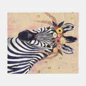 Couverture Polaire Klimt Zebra | Orné De Fleurs (Devant (Horizontal))