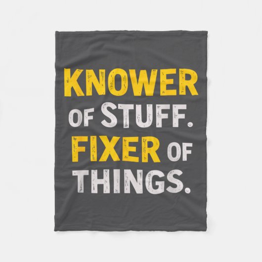 Couverture Polaire Knower Of Stuff. Fixer Of Things. Funny Gift For F (Devant)