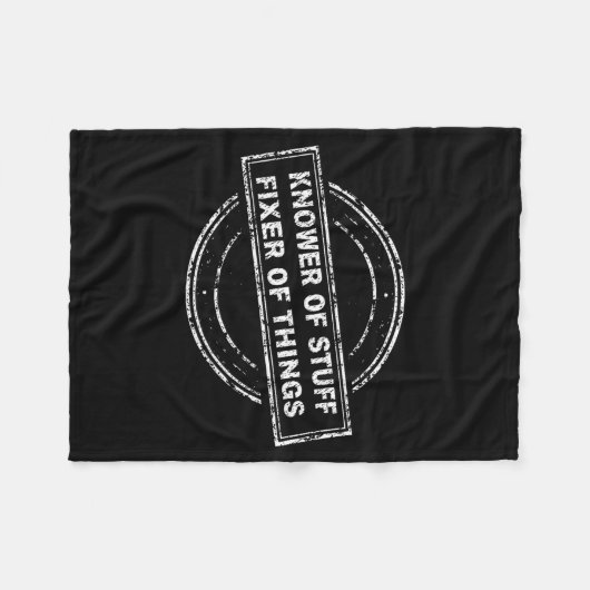 Couverture Polaire Knower Of Stuff Fixer Of Things Funny Stamp  (Devant (Horizontal))
