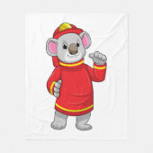 Couverture Polaire Koala as Firefighter with Helmet (Devant)