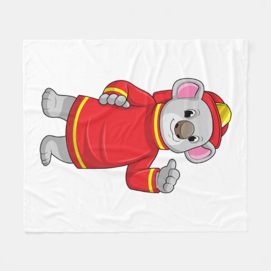 Couverture Polaire Koala as Firefighter with Helmet (Devant (Horizontal))