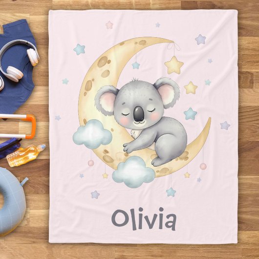 Couverture Polaire Koala Dreamy sur Crescent Moon Girls