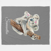 Couverture Polaire Koala Mama & Baby Personnalisé (Devant (Horizontal))