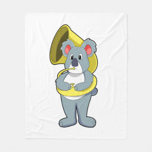Couverture Polaire Koala ours à Musique avec Saxophone.PNG