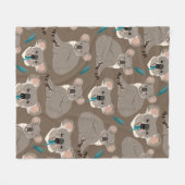 Couverture Polaire Koala sur arrière - plan brun neutre sans soudure (Devant (Horizontal))