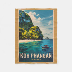Couverture Polaire Koh Phangan Thaïlande Travel Art Vintage