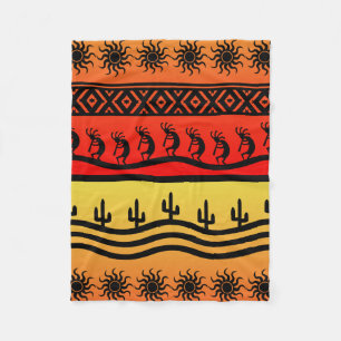 Couverture Polaire Kokopelli Aztec Tribal Desert Southwestern Design