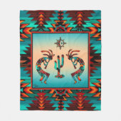 Couverture Polaire Kokopelli Et Cactus (Devant)