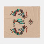 Couverture Polaire Kokopelli Et Cactus (Devant (Horizontal))