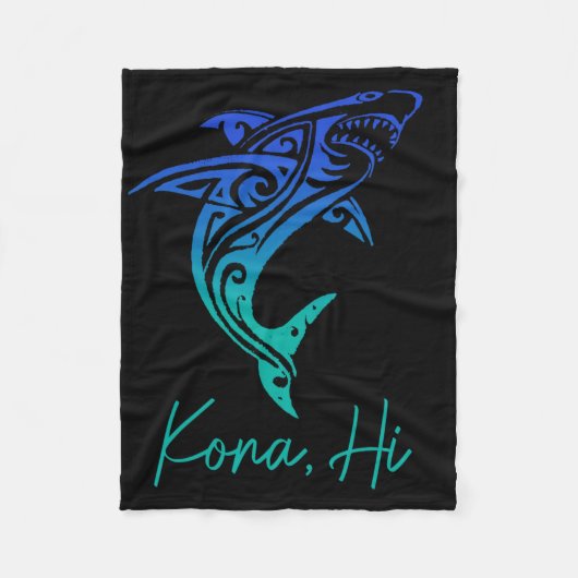 Couverture Polaire Kona Hawaii Shark Diving Fishing Surfing Surfer Ha (Devant)