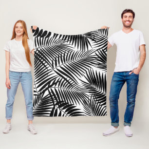 Couverture Polaire Kona Palms Hawaiian Leaf Tropical - Noir