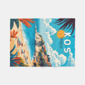 Couverture Polaire Kos Grèce Travel Art Vintage (Devant (Horizontal))