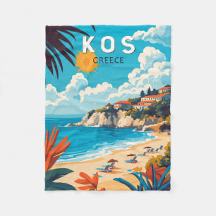 Couverture Polaire Kos Grèce Travel Art Vintage