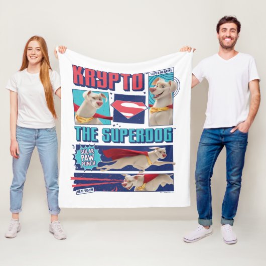 Couverture Polaire Krypto Les Panneaux De Bande Dessinée Super-Chien (En situation)