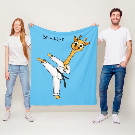 Couverture Polaire Kung Fu giraffe (En situation)