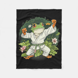 Couverture Polaire Kung Fu Grenouille Arts Martiaux Floral Taekwondo