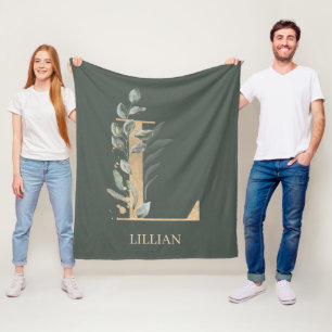 Couverture Polaire L Monogramme Floral Personnalisé