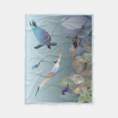 Couverture Polaire La baignade en mer avec hippocampe et tortue (Devant)