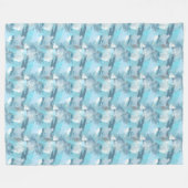 Couverture Polaire la brosse abstraite frotte le modèle turquoise (Devant (Horizontal))