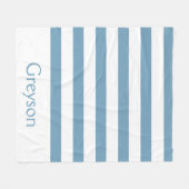 Couverture Polaire La Caroline bleue et rayures blanches (Devant (Horizontal))