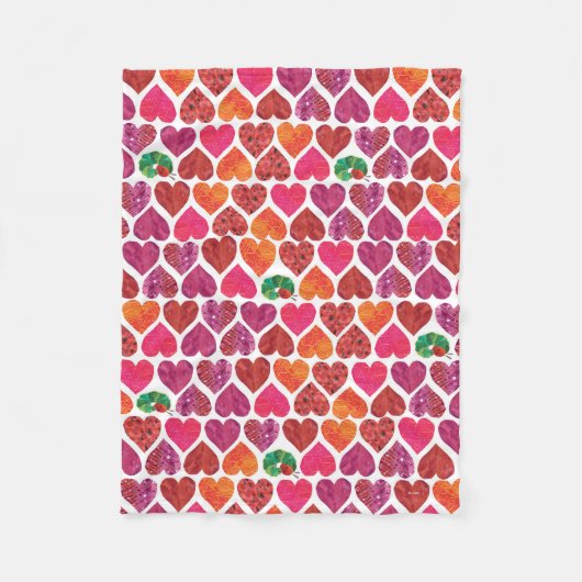 Couverture Polaire La Caterpillar Très Affamé | Motif cardiaque (Devant)