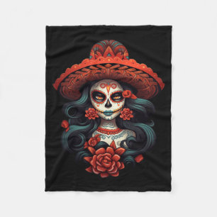 Couverture Polaire La Catrina Crâne de Sucre Jour de l'Agence Gouvern