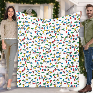 Couverture Polaire La chaîne de Noël éclaire les ampoules colorée