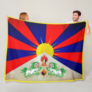 Couverture Polaire « La Chine : TIBET drapeau… «