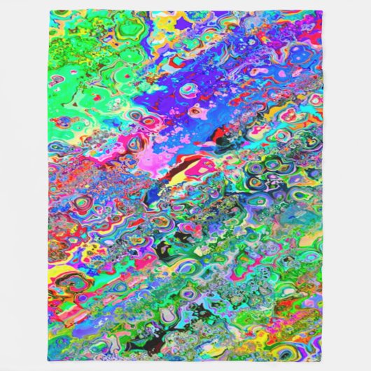 Couverture Polaire La cire acide psychédélique Trippy de NBK teignent (Devant)