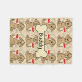 Couverture Polaire La conception Brown de chiot personnalisent (Devant (Horizontal))