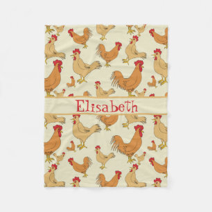 Couverture Polaire La conception Brown de poulet personnalisent