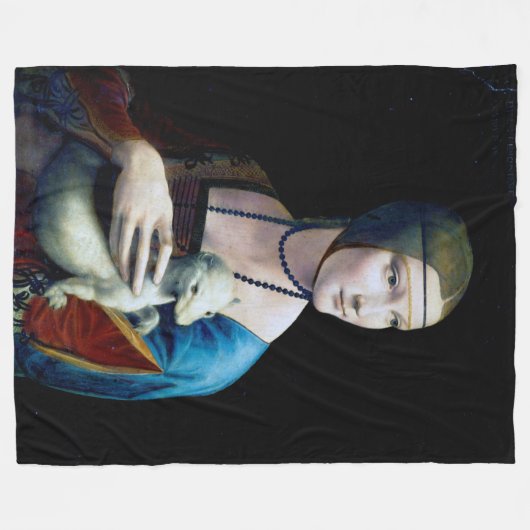 Couverture Polaire La Dame avec une mine, Léonard de Vinci (Devant (Horizontal))