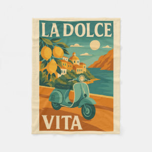 Couverture Polaire La Dolce Vita - Retro L'affiche de voyage de la cô
