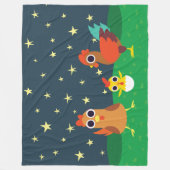 Couverture Polaire La famille de poulet la nuit (Devant)