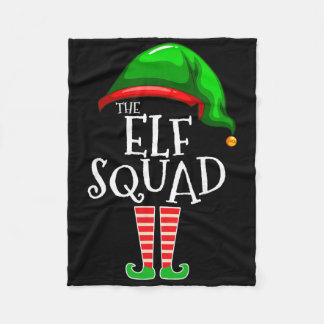 Couverture Polaire La Famille Elf Squad de Noël d'équipe appariée