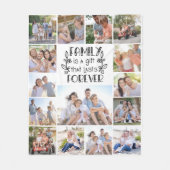 Couverture Polaire La famille est un cadeau 15 Photo Collage (Devant)