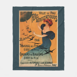 Couverture Polaire La femme Rouge-Dirigée attend l'affiche d'oiseaux