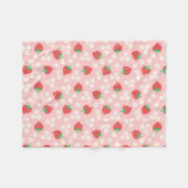 Couverture Polaire La fraise fleurit motif rose (Devant (Horizontal))
