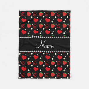 Couverture Polaire La fraise nommée personnalisée fleurit des remou